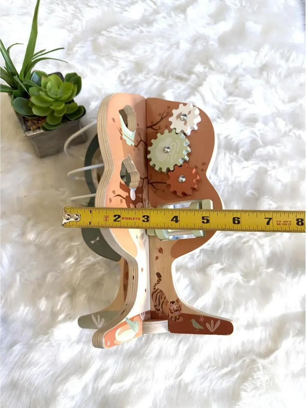 Wooden Tree-Shaped Activity Toy with Bead Maze, Gears and Clock